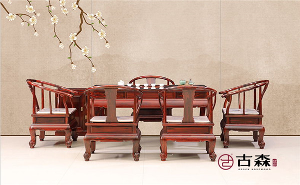 古森紅木闊葉黃檀明式茶臺(tái)